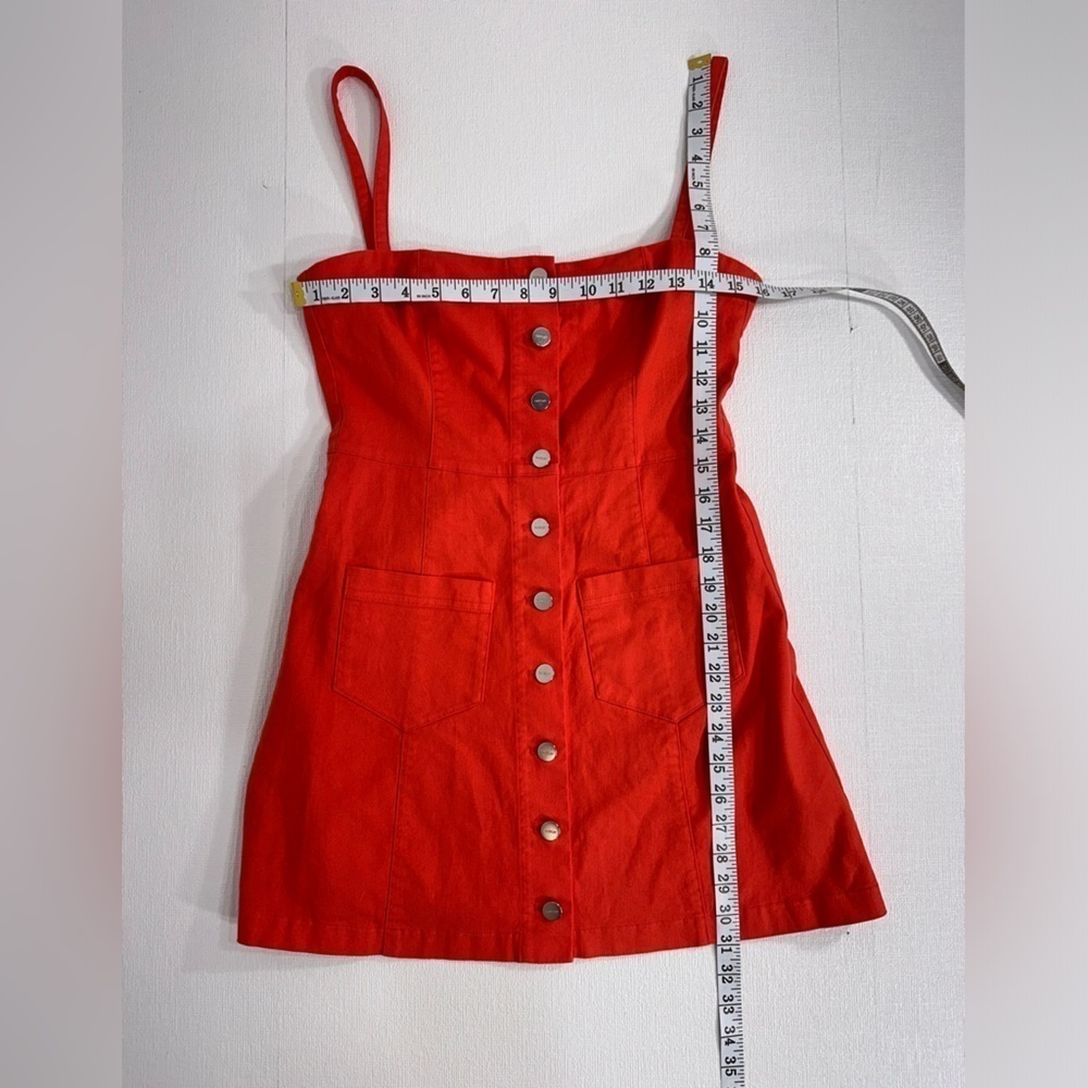 Capulet Stretch Denim Button Down Mini Dress Oran… - image 7